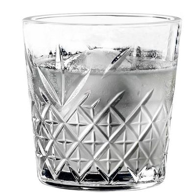 4-Piece Timeless Whisky Tumbler, 355 ml, 96.5 mm Height, 92 mm Diameter, Fully Tempered, Stackable, Clear