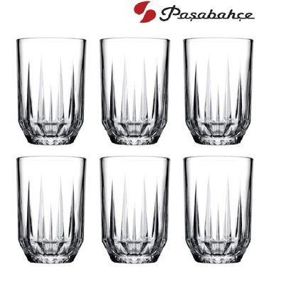 6-Piece Echo Long Drink Tumbler, 350 ml, 119 mm Height, 79 mm Diameter, Clear 