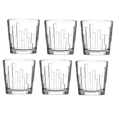 6-Piece Scala Whisky Tumbler, 300 ml, 89 mm Height, 88 mm Diameter, Clear 