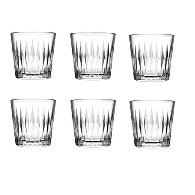 6-Piece Luzia Whisky Tumbler, 300 ml, 89 mm Height, 89 mm Diameter, Clear 