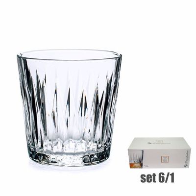 6-Piece Luzia Whisky Tumbler, 300 ml, 89 mm Height, 89 mm Diameter, Clear 