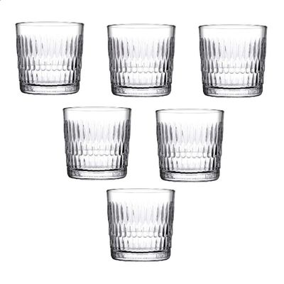 6-Piece Rain Whisky Tumbler, 300 ml, 87 mm Height, 87 mm Diameter, Clear 