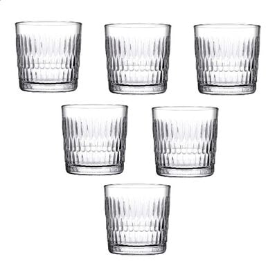 Pasabahce 6-Piece Rain Whisky Tumbler, 300 ml, 87 mm Height, 87 mm Diameter, Clear 