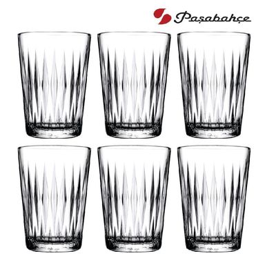 6-Piece Luzia Long Drink Tumbler, 350 ml, 124 mm Height, 81 mm Diameter, Clear 