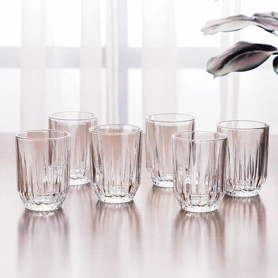 6-Piece Echo Water Tumbler, 250 ml, 99 mm Height, 75.3 mm Diameter, Clear 