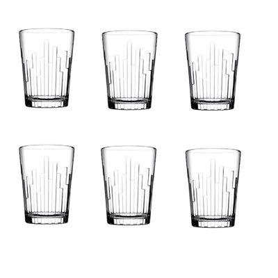 6-Piece Scala Water Tumbler, 240 ml, 102 mm Height, 76 mm Diameter, Clear 