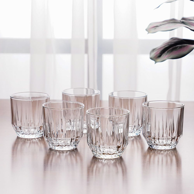 6-Piece Echo Whisky Tumbler, 300 ml, 88 mm Height, 84.5 mm Diameter, Clear 