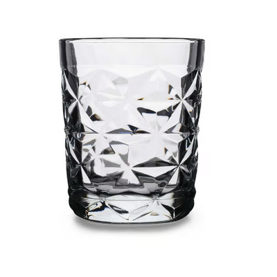 4-Piece Estrella Whisky Tumbler, 360 ml,  107 mm Height, 89 mm Diameter, Clear