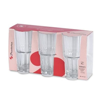 Pasabahce 3-Piece Serenity Long Drink Glass Set, 375 ml, 150 mm Height, 82 mm Diameter, Clear