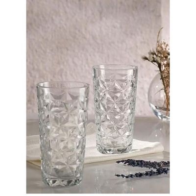 4-Piece Estrella Long Drink Tumbler, 360 ml,  150 mm Height, 85 mm Diameter, Clear