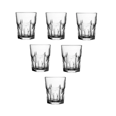 6-Piece King Water Tumbler, 240 ml, 100 mm Height, 74 mm Diameter, Clear 