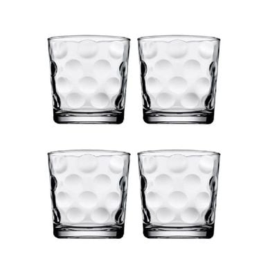 Pasabahce 4-Piece Space Whisky Tumbler, 240 ml, 88 mm Height, 78 mm Diameter, Clear 