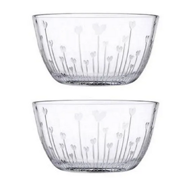 2-Piece Marmelade Glass Bowl Set, 1115 ml, 94.5 mm Height, 160 mm Diameter