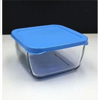 Snowbox Glass Food Container, 760 ml, Blue Lid, 69 mm Height, 130 mm 