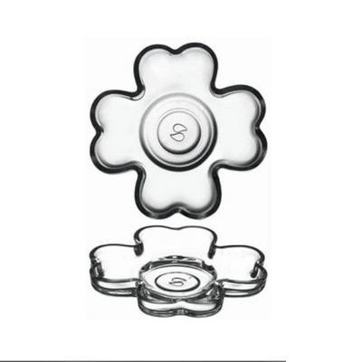 6-Piece Yonca Tea Plate Set, 4-Leaf Clover Shape, 110 mm Diameter, 18.5 mm Height