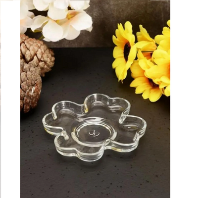 6-Piece Yonca Tea Plate Set, 4-Leaf Clover Shape, 110 mm Diameter, 18.5 mm Height