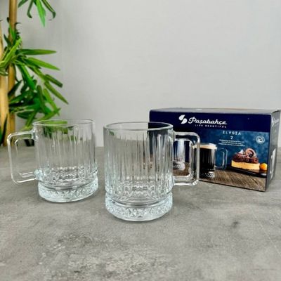 2-Piece Elysia Glass Mug Set, 250 ml