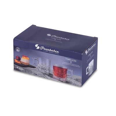 2-Piece Timeless Glass Mug Set, 195 ml