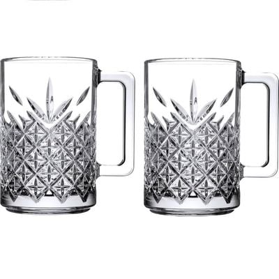 Pasabahce 2-Piece Timeless Glass Mug Set, 315 ml