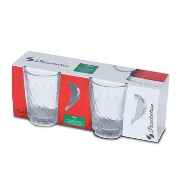 2-Piece Ruby Glass Mug Set, 265 ml