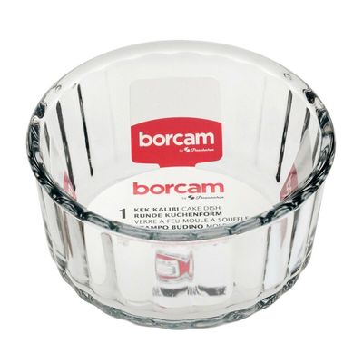 Borcam Small Round Glass Souffle Baking Bowl, 240 ml Capacity, 50 mm Capacity, 100 mm Diameter, Clear