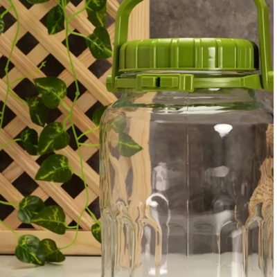 Harvest Glass Jar, 4 lt, Green Lid, 270 mm Height