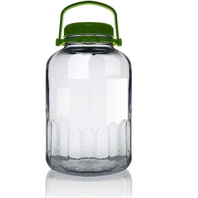 Pasabahce Harvest Glass Jar, 8 lt, Green Lid, 325 mm Height