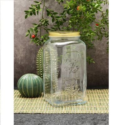 Homemade Glass Jar, 3 lt, Metal Lid, 246 mm Height