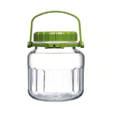 Pasabahce Harvest Glass Jar, 2 lt, Green Lid, 183 mm Height