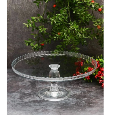 Patisserie Footed Glass Serving Plate, 322 mm Diameter, 128 mm Height