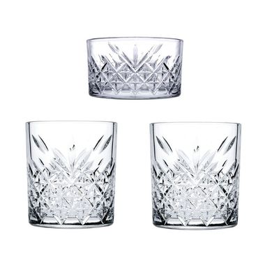 3-Piece Timeless Whisky Gift Set, 2 Piece Glass 345 ml & 1 Piece Bowl 210 ml, Clear