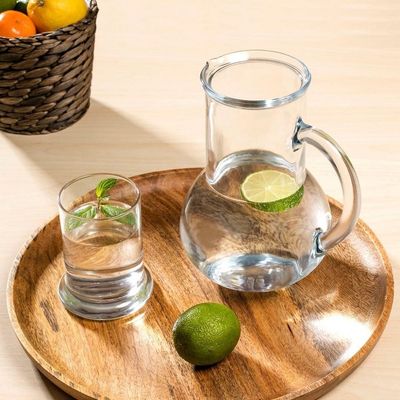 2-Piece Oasis Water Set, 1000 ml Capacity, 1 Jug & 1 Water Glass, Clear