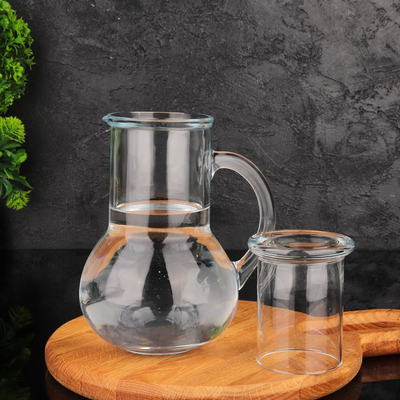 2-Piece Oasis Water Set, 1000 ml Capacity, 1 Jug & 1 Water Glass, Clear