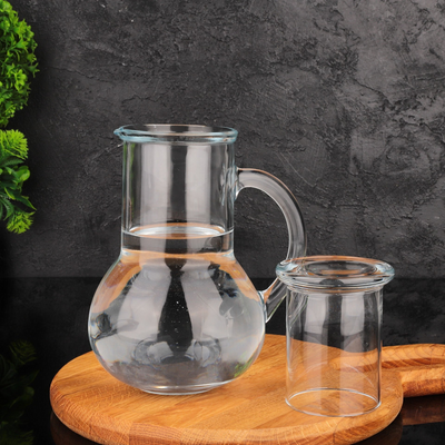 Pasabahce 2-Piece Oasis Water Set, 1000 ml Capacity, 1 Jug & 1 Water Glass, Clear