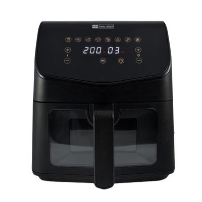 Home Maker Digital Air Fryer 7.5 Liter, 1450-1700 W, High Speed Air Circulaton System, Preset Cooking Programs, Timer & Temperature Control, Over Heat Protection, Non-stick Basket,  Removable-Base & Transperent Drawer, Black 