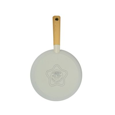 Swiss Crystal High Quality Ceramic Coating Non-Stick Frypan - 22cm - Natural Wood Handle - Beige