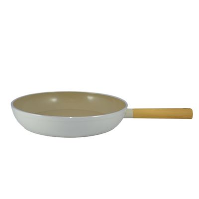 Swiss Crystal High Quality Ceramic Coating Non-Stick Frypan - 32cm - Natural Wood Handle - Beige