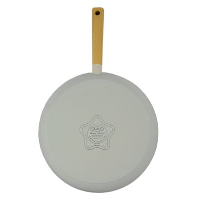 Swiss Crystal High Quality Ceramic Coating Non-Stick Frypan - 32cm - Natural Wood Handle - Beige