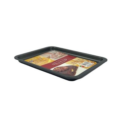 Non-Stick Small Baking Tray 21.5cm x 16.6cm x 1.5cm, Black