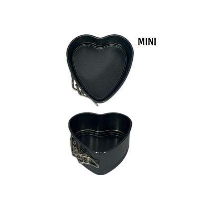 Non-Stick Mini Heart Spring Form 10.2cm x 4.7cm, Black