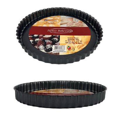 Non-stick Loose Base Quiche-Tart Pan, 23cm x 3cm, Black