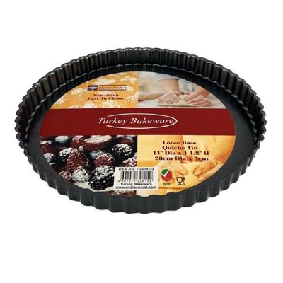 Non-stick Loose Base Quiche-Tart Pan, 28cm x 3cm, Black