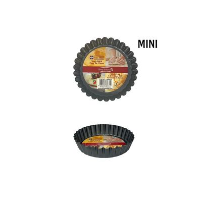 Non-Stick Mini Flan Tin 12cm x 2.2cm, Black