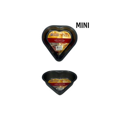 Non-Stick Mini Heart Pan 10cm x 2.5cm, Black