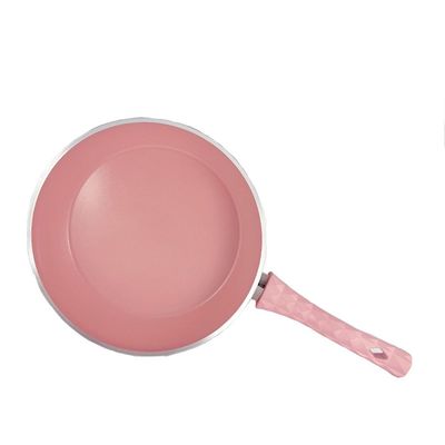 9-Piece Farah Cookware Set - Tempered Glass Lids - 3 Deep Pots - 1 Low Pot - 1 Frypan - Non-Stick Ceramic Surface - PFOA Free - Pink