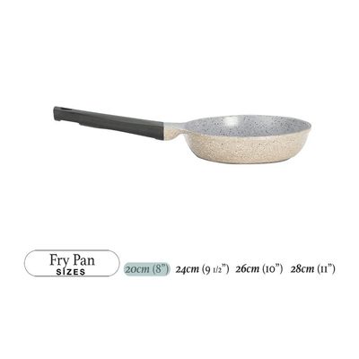 Lahoya Natural Granite Coating Non-Stick Frypan - 20cm - PFOA/PFOS Free - Beige