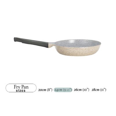 Lahoya Natural Granite Coating Non-Stick Frypan - 24cm - PFOA/PFOS Free - Beige