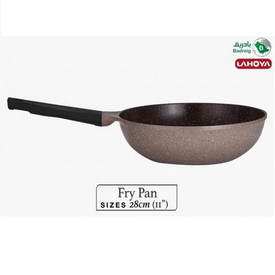 Lahoya Natural Granite Coating Non-Stick Wok Pan - 28cm - PFOA/PFOS Free - Chocolate