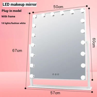 Hollywood Vanity Mirror with Dimmable LED Bulbs Touch Control Freestanding Makeup Mirror with Sleek Frame Design for Dressing Table Professional Lighted Mirror for Makeup Bedroom - 18 Bulbs