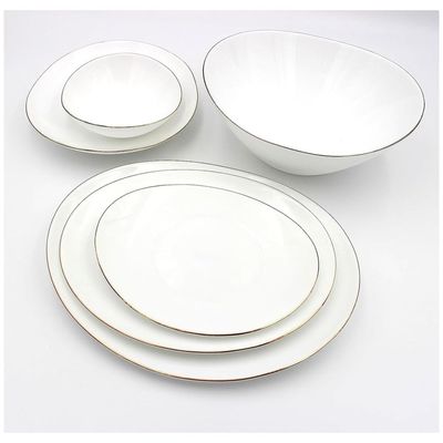 Melrich 10 Pcs Opalware Dinner Set 3 Dinner Plate, 3 Dessert Plate, 2 Bowl, 1 Serving Bowl, 1 Serving Plate Dishwasher Microwave Safe Heat Scratch Resistance